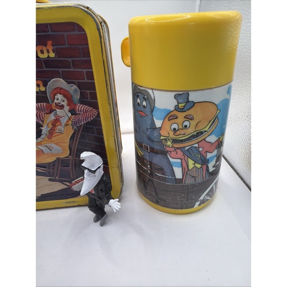 Vintage 1982 McDonalds Alladin Tin Lunchbox And Thermos Set Ronald Grimace - Picture 3 of 10